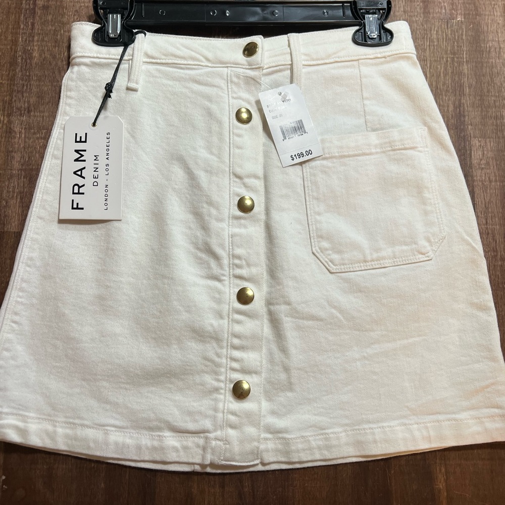 Frame White Denim Skirt. Size 25. NWT.